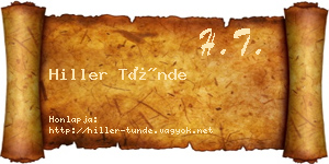 Hiller Tünde névjegykártya